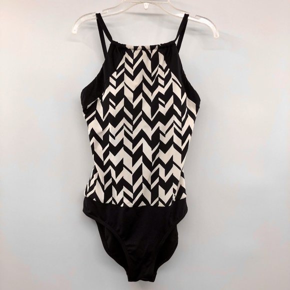 Jag Jeans Swim Jag Swimsuit Womens 6 Used Black Cream Poshmark